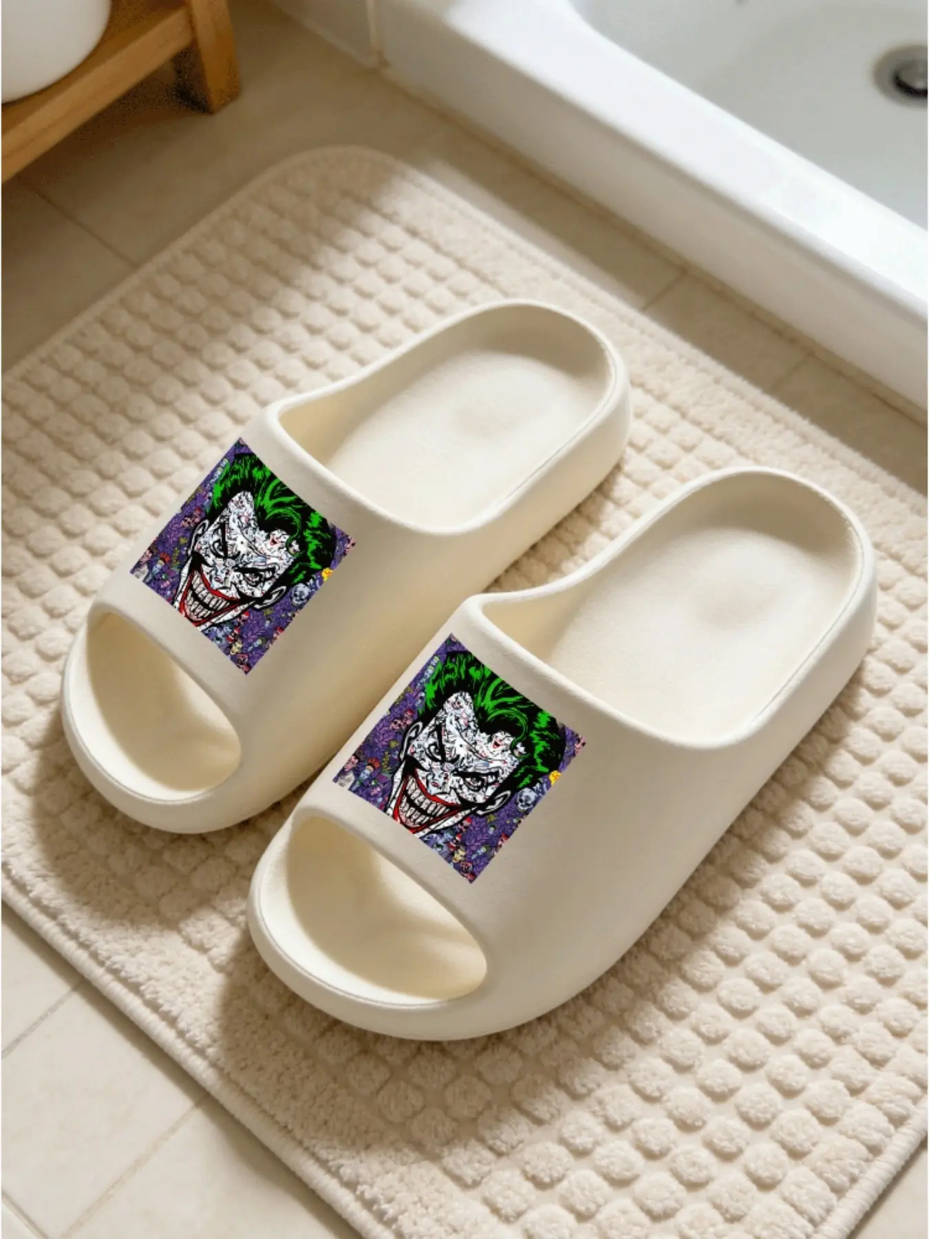 Women's Casual Clown Print Slippers, Soft Eva Sole Non-Slip, Ideal for Bathroom, Home, Dorm, All Seasons, Indoor Wear