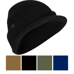 Rothco 100% Wool Jeep Watch Cap with Visor Brim Beanie Winter Hat