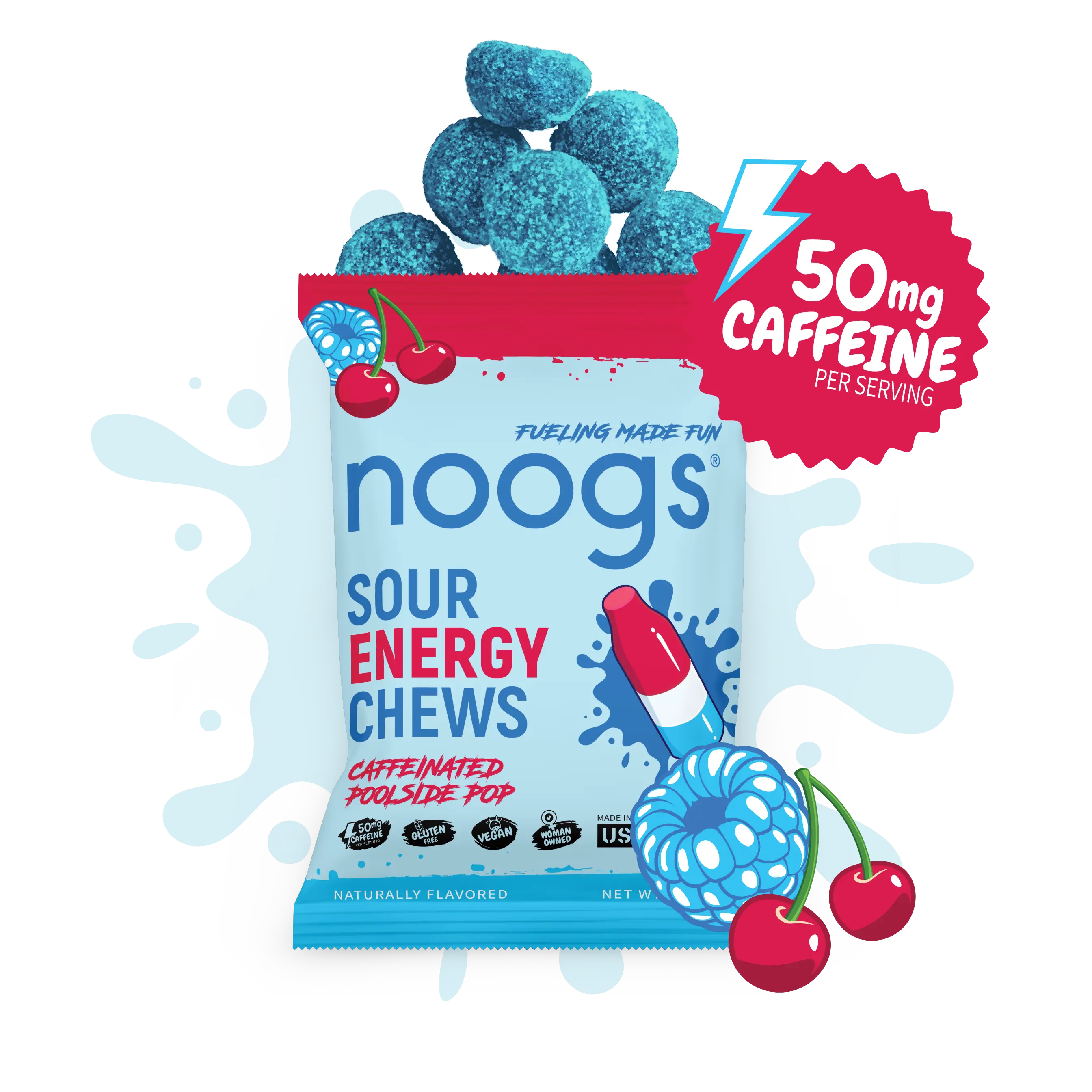 Caffeinated Poolside Pop Sour Energy Chews