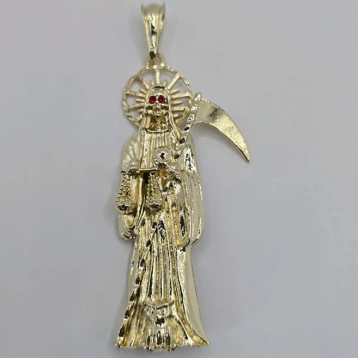 LA SANTA MUERTE red eyes  pendant only Gold-plated fashion style NO CHAIN