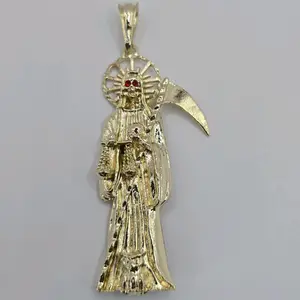 LA SANTA MUERTE red eyes  pendant only Gold-plated fashion style NO CHAIN