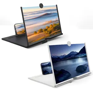 Screen Mobile Phone Magnifier Version, - 3D HD Mobile Phone Magnifier Projector Screen for Movies,Videos, Gaming, Screen Magnifier with Adjustable Angle Design Amplifier Desktop (Black, 12 inch)