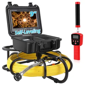 【GARVEE】Sewer and Drain Cameras with 9" HD LCD Screen, Adjustable LEDs, DVR, IP68 Waterproof, Self-Leveling Snake Camera with Markings, Locator, 16GB SD Card, Available in 165ft and 300ft Lengths for Inspection