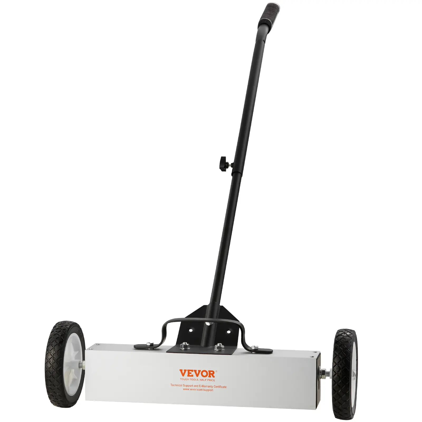 【summerfinds】VEVOR 45Lbs Rolling Magnetic Sweeper with Wheels, Push-Type Magnetic Pick Up Sweeper, 18-inch Large Magnet Pickup Lawn Sweeper, Magnet with Telescoping Handle, Easy Cleanup of Workshop Garage Yard
