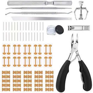 Professional Ingrown Toenail Correction Kit - Stainless Steel Clippers, Correction Patches, Lifter & Tools for Home Pedicure Nail Care Solution