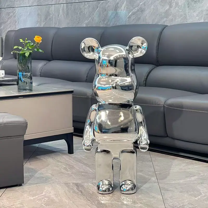 Shiny electroplated bearbrick home decor