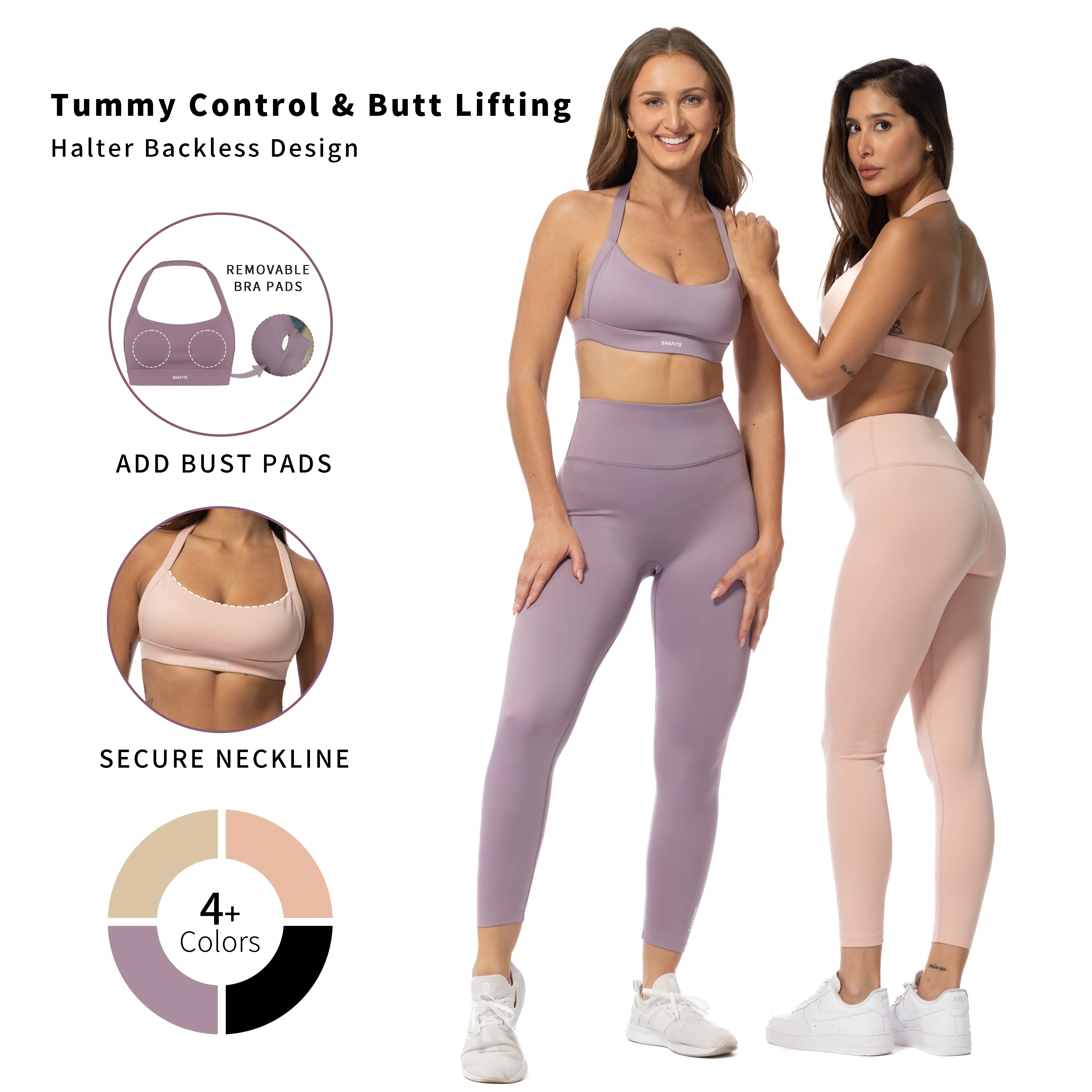 SHAFITS  Women's Fitness Sets 2-Piece with Padded Stretchy Sports Bra & High Waist Leggings for Yoga & Gym - Ideal for Daily Exercise Athletic Wear Fitness Solid Seamless Tracksuit Sportswear Clothing,summerwins,travel essentials,camping essentials