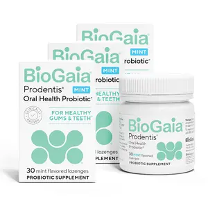 BioGaia Prodentis 3-Pack Bundle - Mint Flavor Probiotic Supplement for Optimum Oral Health, Gluten-Free, 30 Lozenges, 90-Day Supply - Gluten Free Vitamins