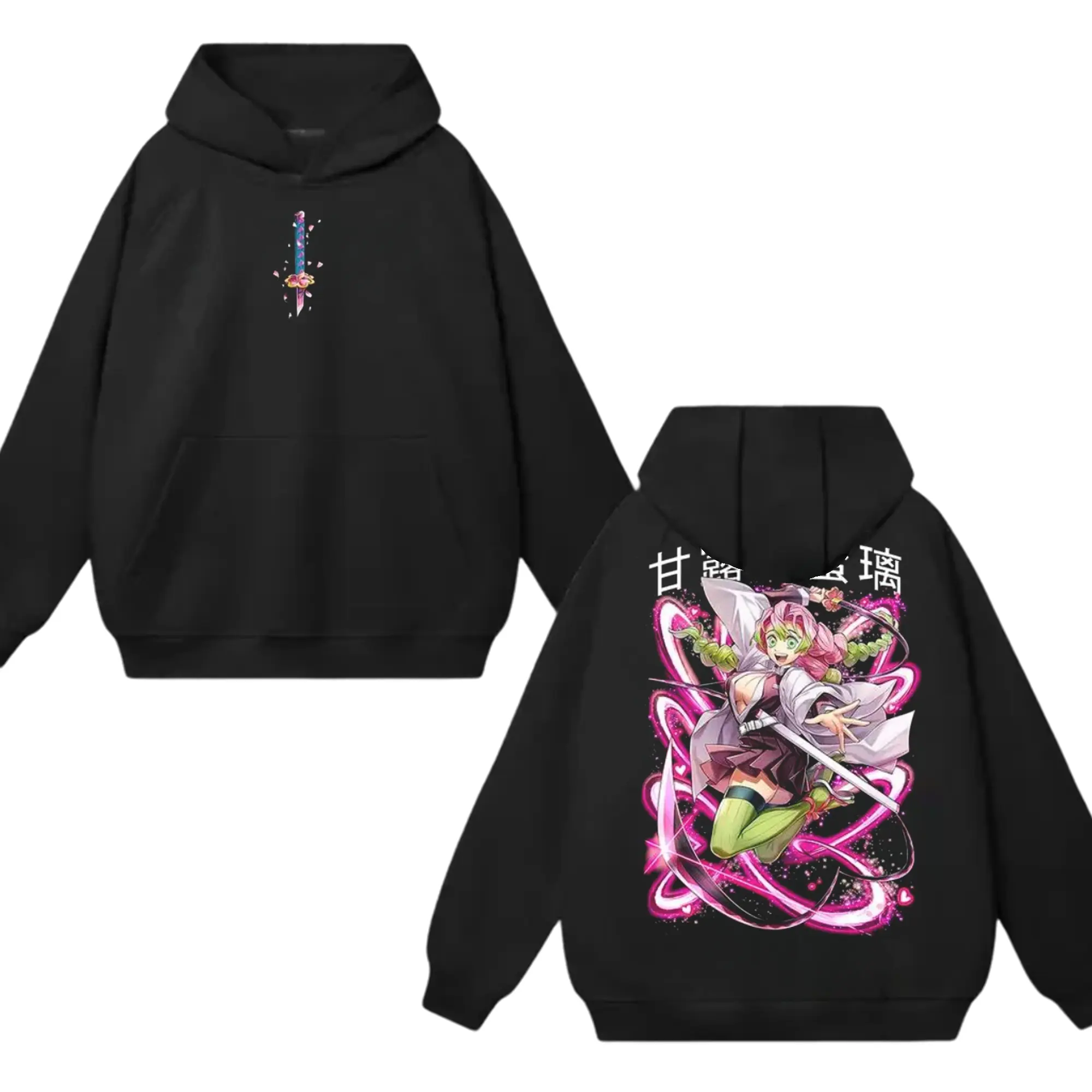 Mitsuri Anime 2 Sided Hoodies, Demon Slayer Hoodies Gift For Fan Anime, Gift For Men, Gift For Women Crew Neck Trending T-shirt