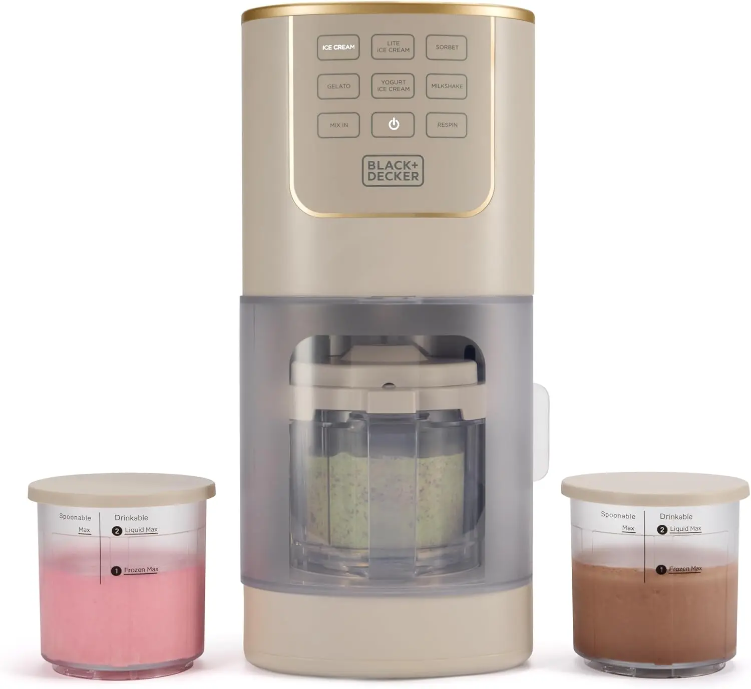 BLACK+DECKER Perfect Pint Ice Cream Maker for Homemade Frozen Treats Gelato Sorbet Milkshakes Frozen Yogurt Light Ice Cream Mix-Ins Dairy-Free Keto-Friendly Dessert Machine