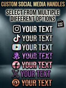 Custom Social Media Handle Decal for Cars Laptops Storefronts Phone Cases Waterproof Vinyl Sticker Personalized TikTok Instagram YouTube Snapchat Facebook Twitch X Content Creator Setups