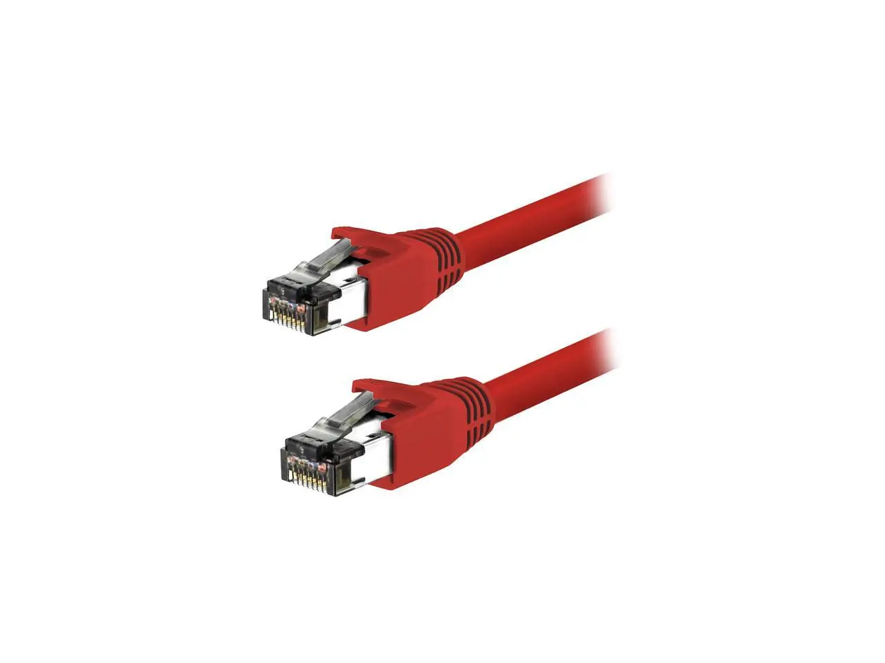 Nippon Labs 60CAT8-10-24RD-10P 10 ft. Cat 8 Red 2GHz, 40G, 24AWG, S/FTP - Shielded Latest 40Gbps 2000Mhz SFTP Patch Cord, Heavy Duty High Speed Cat 8 LAN Network RJ45 Cable - in Wall, Outdoor for Router, Modem, Gaming etc. - 10 Packs