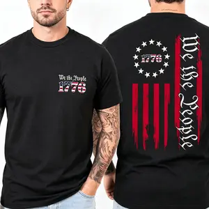 We The People 1776 Betsy Ross Graphic Tee, Vintage Patriotic Streetwear Shirt, Casual Cotton Summer Outfits, Trendy Gifts for Him