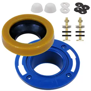 Toilet Flange with Wax Ring for Toilets Replacement Kit Includes Bolts PVC Toilet Flange Repair Kit , Fit Toilet Install