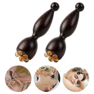 ReoVivo 2 Pack Eye Massage Sticks, Sandalwood Eye Roller Massager for Under Eye Puffiness & Dark Circles, Acupressure Eye Massager for Eye Fatigue Relief, Face Roller Tool for Eye Cream Absorption