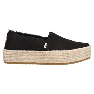 TOMS Womens Valencia Platform Espadrille Flats Casual - Black