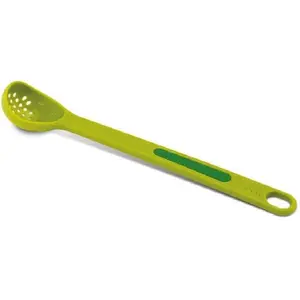 Joseph Joseph Scoop & Pick Jar Spoon and Fork Set Green BPA Free Plastic Long-Handled Slotted Spoon with Integrated Fork Dishwasher Safe