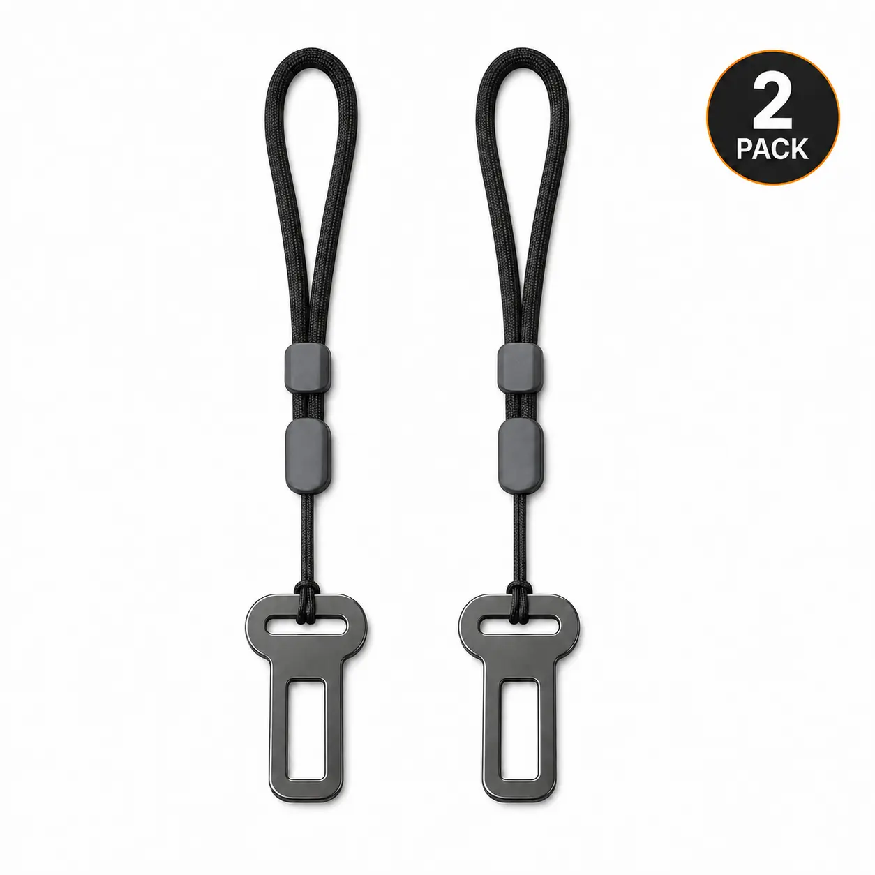 2 Pack Metal Hanging Charm with Adjustable Black Braided Lanyard, Decorative Interior Accessories, Car Interior Decor, Hanging Ornament, Keychain Charm, Stylish Metal Pendant, Easy Attach & Remove, Everyday Decorative Accessory