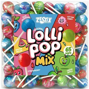 Original Lollipops Mix – 65 Count Bulk Candy Pack – Assorted Fruity Flavors, Individually Wrapped – Perfect for Parties, Birthdays, Parades & Kids Events