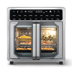Kitchen Elite 26 Quart French Door Air Fryer Oven Extra Large Countertop Convection Cooker with LED Display PFAS Free Nonstick Interior