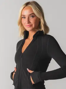 ACTA Evo Contour Zip Up - Lightweight Sculpting Jacket with Thumbholes & Secure Zipper Pockets for Warm-ups and Cool-downs