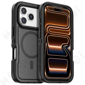 Case For iPhone 17 16 15 14 13 Pro Max Plus Heavy Duty Shockproof Anti-Scratch Rugged Protective with Kickstand Cover