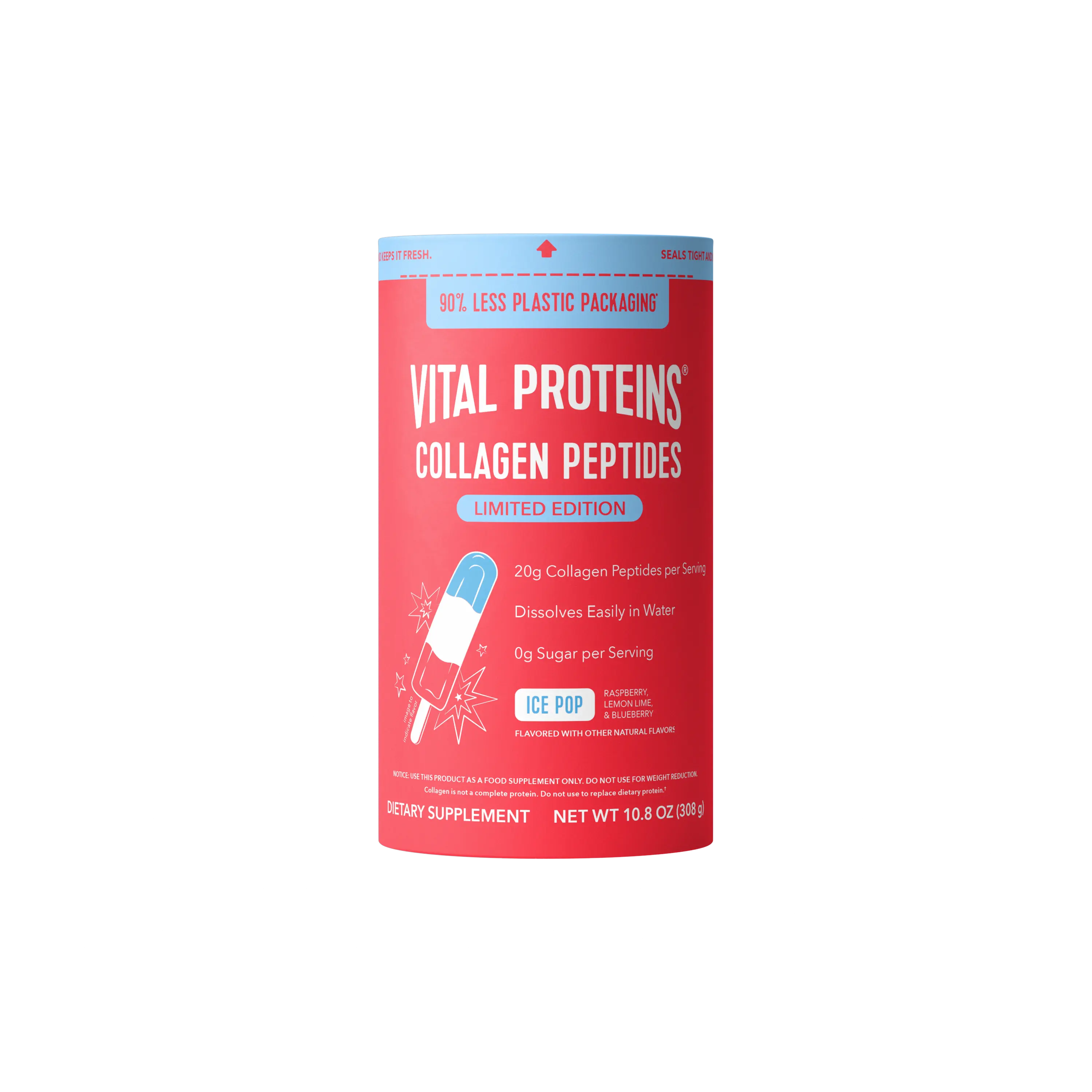 Vital Proteins Collagen Peptides Powder, Promotes Hair, Nail, Skin, Bone and Joint Health, Ice Pop, 10.5 oz