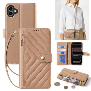 High-end new wallet and phone case for iPhone 17, stylish crossbody bag, leather phone case for iPhone 17 Pro/17 Pro Max, flip phone case with card slot, Apple 16, 15, 14, 13 phones.