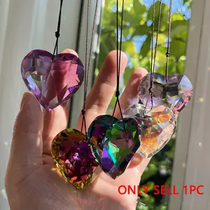 1piece Heart Crystal Sun Catchers with Glass Prism, Hanging Rainbow Maker for Windows & Garden Decor, Fashionable Heart Decor, Perfect Mother's Day Gift