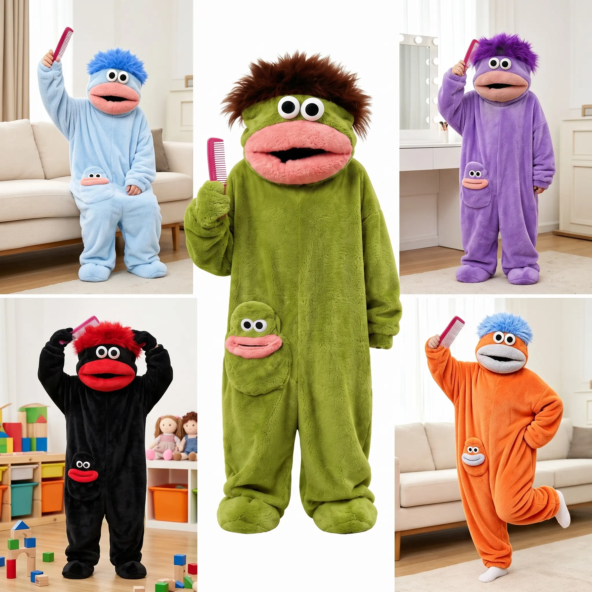 Matching Family Monster Onesie Pajamas - Oversized Soft Flannel Full-Body Longsleeve Jumpsuit, Kids' Halloween Costume, Winter Loose-Cut Women's Loungewear, Green Matching Outfits