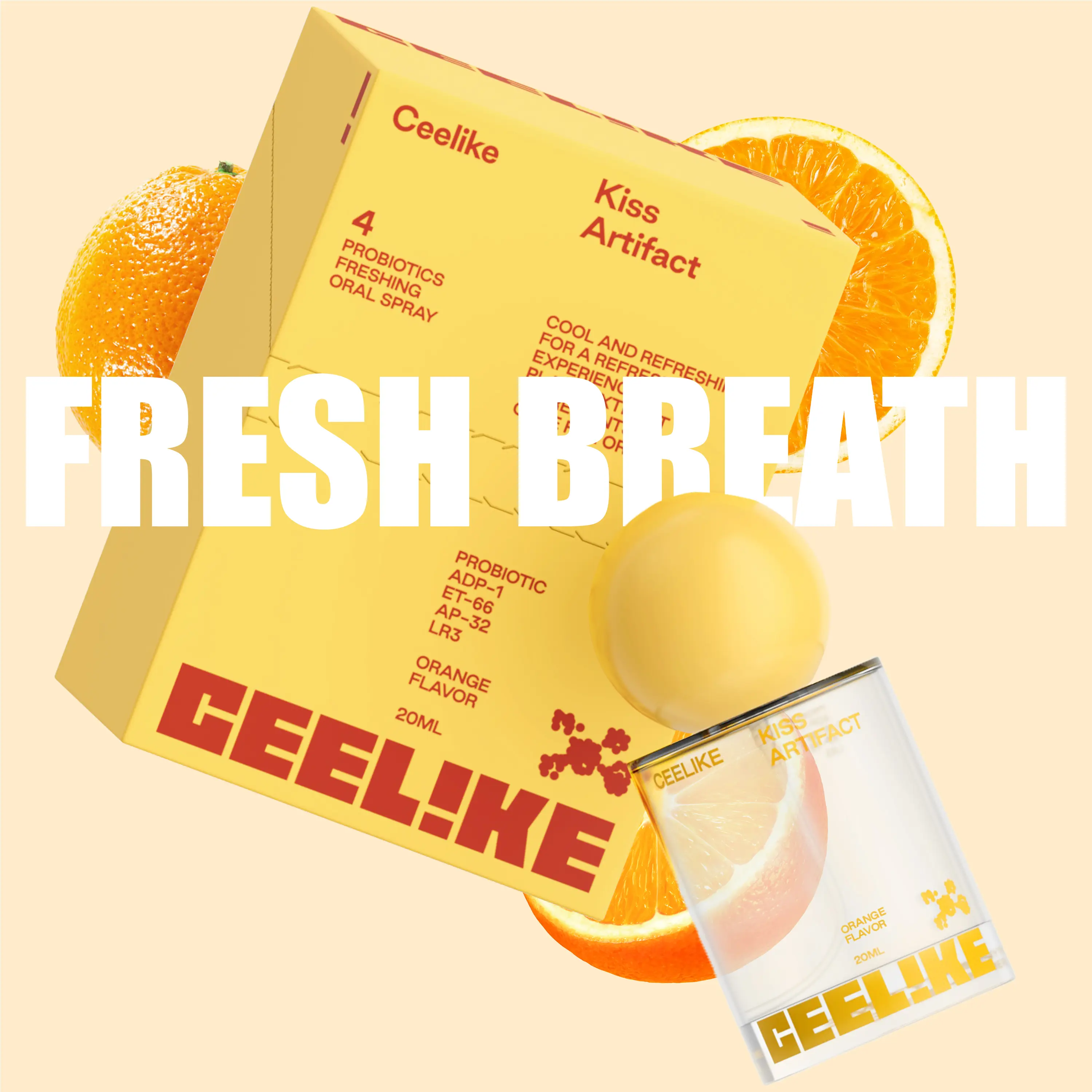 CEELIKE Orange Oral Spray | 20ml for Long-Lasting Freshness & Oral Care | Sugar-Free & Portable Breath Freshener