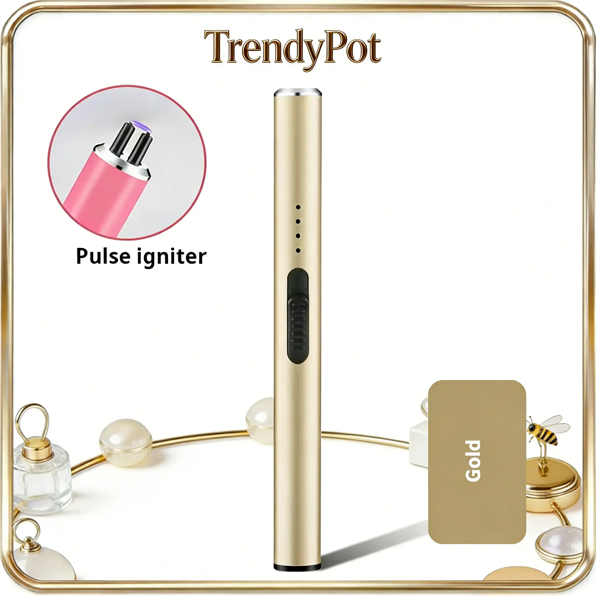 Portable Pen-Shaped Gradient USB Arc Rechargeable Windproof Electric Candle Lighter, Kitchen Utensil Fire Starter, Ideal Gift for Women Men (Christmas Stocking Stuffer, Housewarming Birthday)