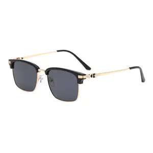 Semi-Rimless Blue Light Blocking Browline Eyeglass Frames - Lightweight, Unisex Fashion Accessories, for Everyday & Back to School Use, Comfortable His-and-Hers Gift Eyewear
