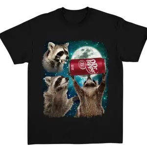 Three Raccoons Vintage Graphic T-shirt, Funny Meme Dank Raccoons Shirt, Gifts For Men Women, Unisex Tee, Sweatshirt, Top Streetwear Gift for Children Youth Adult Family And Friends Birthday Anniversary Holiday Christmas Halloween