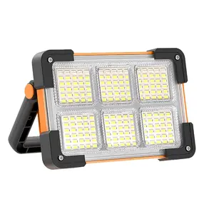 1pc Solar Rechargeable Searchlight - Portable LED Floodlight High Power Flashlights High Lumens Flashlight for Camping, Night Market & Emergency, Multiple Uses