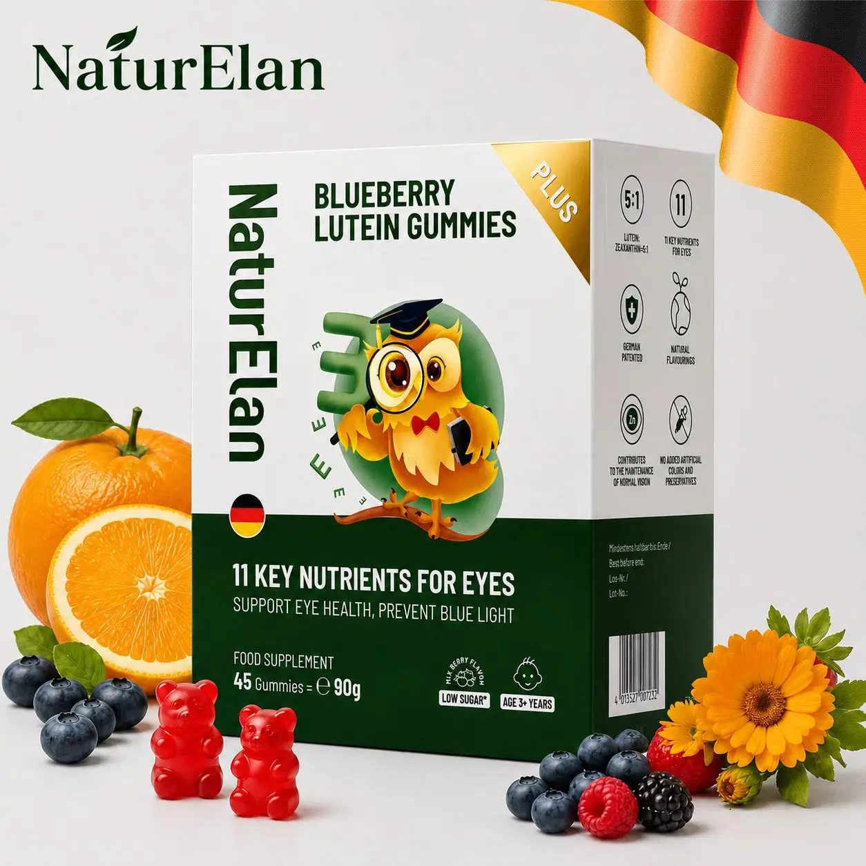 NaturElan Nobel-Grade Eye Health Gummies | Blue Light Support, Eye Fatigue Relief & Vision Support for Screen Users | Sugar Free Edible Dietary Supplements Eye Vitamins
