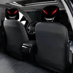 2pcs 11x10.2 Inch Sinister Red-Eyed Fangs Car Headrest Covers, Universal, Easy to Install and Durable, Car Interior Seat Accessories, Car Interior Accessory, Pranking Backseat Friends, Gifts for Car Enthusiasts, 1229LYY