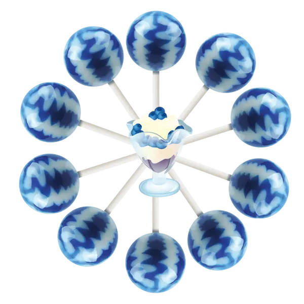 10ct. Blueberries & Cream Cream Swirl Lollipop Bag