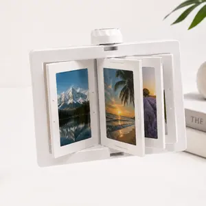 Polaroid picture frame & 2x3 display stand, featuring a reversible photo box and a rotating double-sided display album, capable of storing up to 24 photos, it an ideal gift for friends, parents, Christmas, or Valentine's Day