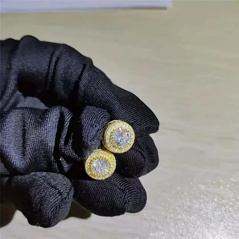 Thick Round Stud Earrings for Men - Minimalist Punk-Hip-Hop Costume Jewelry, Casual Unique Colors, Shiny Comfortable for Daily Wear, Thick Studs, Disc Stud Earrings