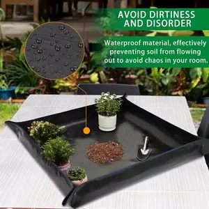 Indoor Plant Regeneration Mat, Portable Foldable Gardening Mat, Transplant Potted Mat, and, PVC Material, 39.5"x39.5"/25.9"x25.9"
