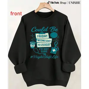 100% Unisex Funny Nurse Sweatshirt – Night Shift Squad Long Sleeve Nursing Life 100% Unisex Funny Nurse Sweatshirt – Night Shift Squad Long Sleeve Nursing Life