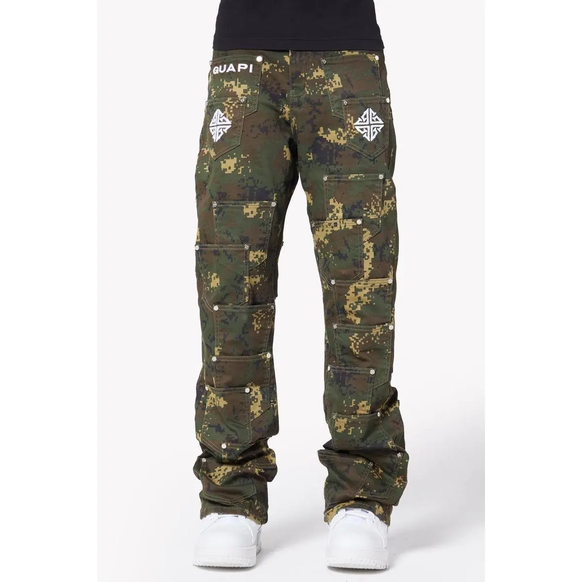 GUAPI Camo Pockets Flared Denim (Camo)