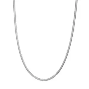 Stately Steel Flat Snake Link Chain Necklace