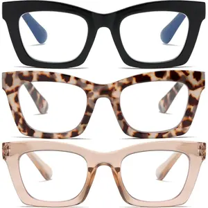 Oprah Style Readers for Women - Stylis Style Reading Glasses with Blue Light Blocking and Spring Hinge Beige