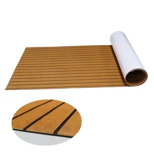 240*60cm Boat Flooring EVA Foam Decking Sheet Faux Teak Marine Mat Non-Slip Self-Adhesive Flooring Material for Motorboat RV