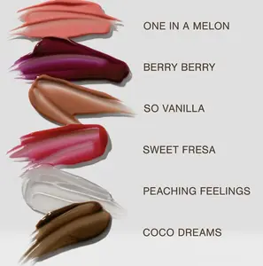 Beauty Creations Tinted Lip Butter Balm - 0.41 fl oz Silicone-Infused Lip Care for Adults (All Skin Types, Single Item), Long-Lasting Hydrating Gloss Stick with Berry, Coconut, Vanilla Oils, Clear, Strawberry, Raspberry, Watermelon, Peach Feeling