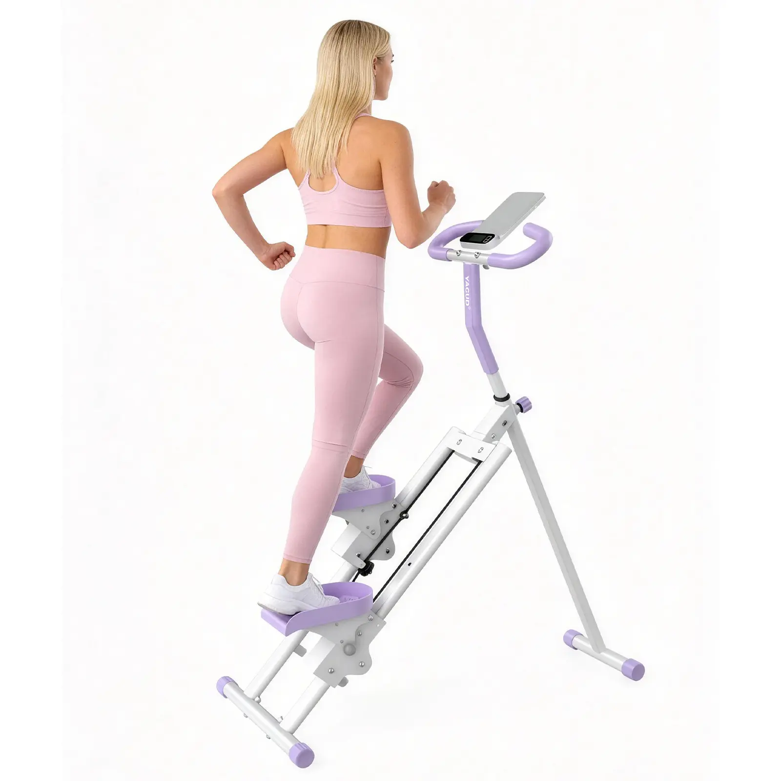 【SUMMERVIBES】Yagud Stair Stepper for Home Gym Exercise, New Version Stairmaster ,Compact Folding Stair Climber with Extended Step Range, Adjustable Handlebar/Pedal