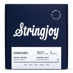 Stringjoy 10-21 Custom Light Gauge Signatures - 5 String Nickel Wound Banjo Strings