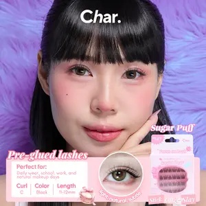 Sugar Puff Lashes -Pre-Glue Lashes ,Light Natural Subtle ,C-Curl 11-12mm